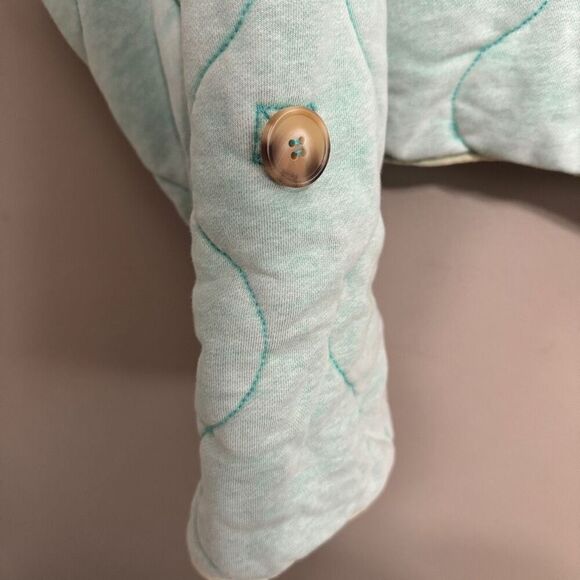 Oli & Hali Oversize Quilted Crop Jacket in sea green, Size Small - Picture 6 of 9